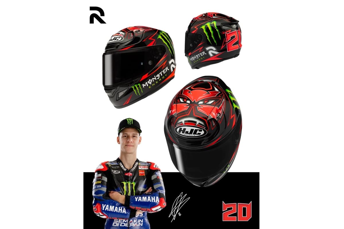 "Quartararo Replica"the latest and spectacular graphic from HJC for its RPHA 12 sports helmet