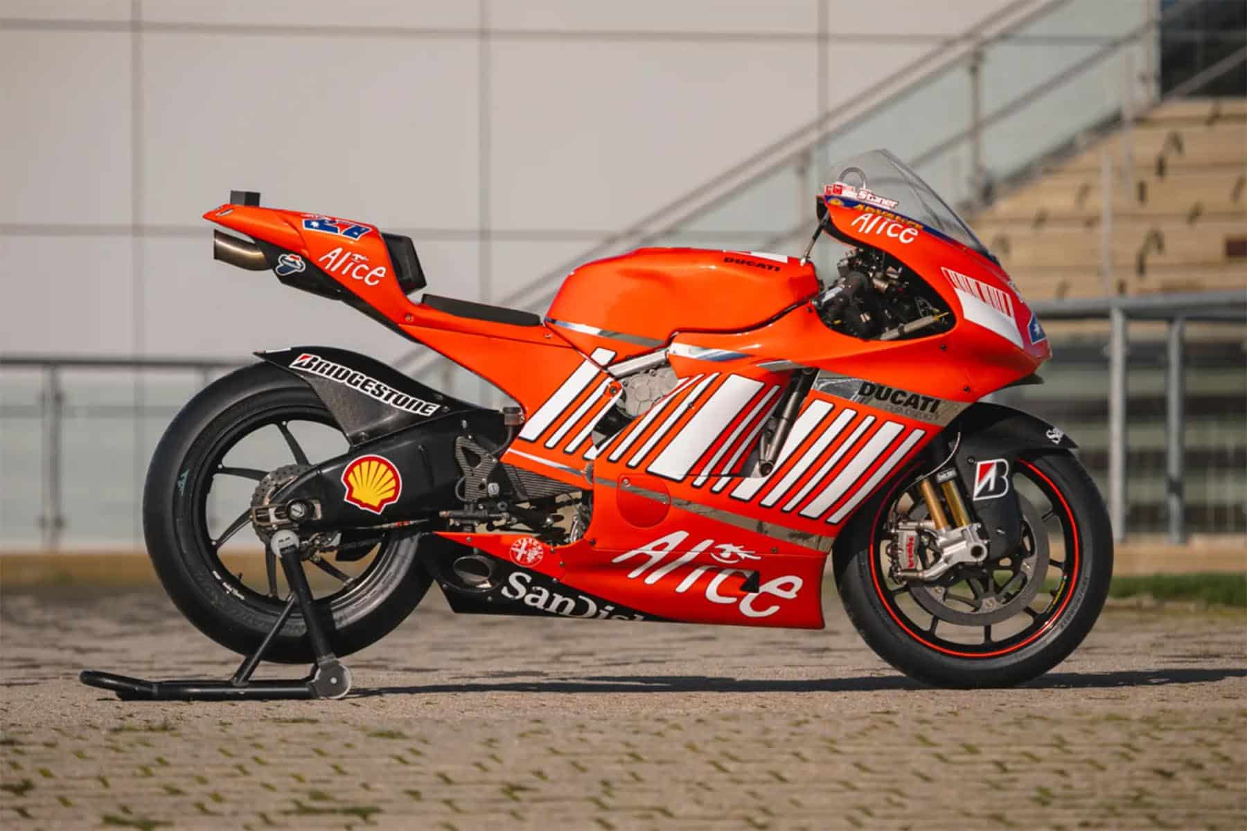 Stoner's Ducati GP7 is iconic but for other reasons: it was the first to win the title