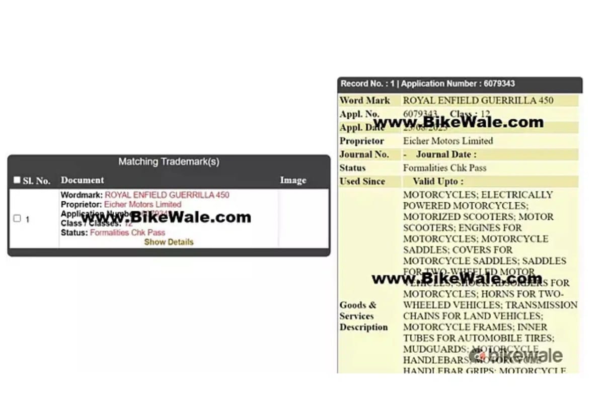 The logo that Royal Enfield's new Guerrilla 450 will sport is leaked