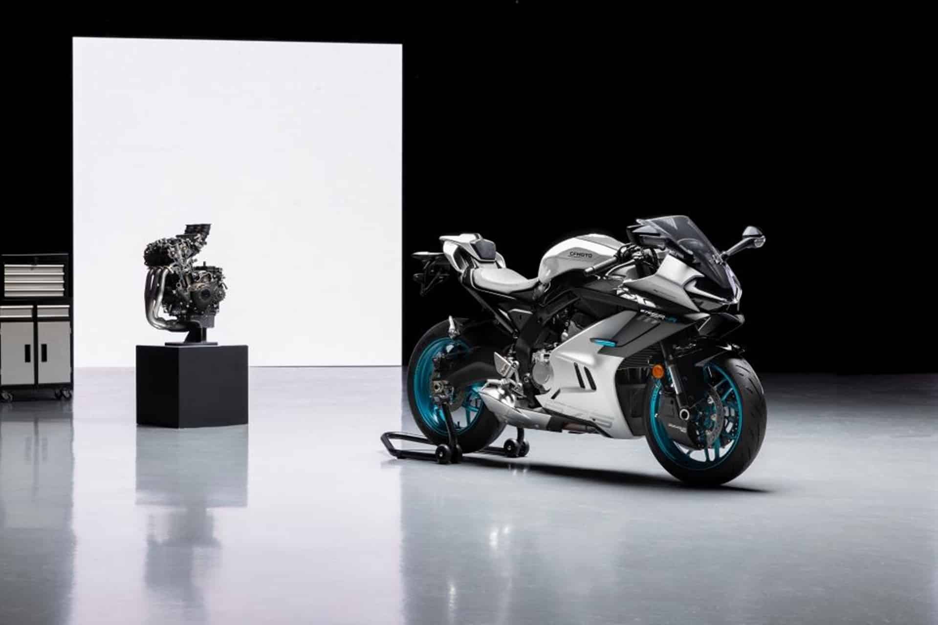 CFMoto shows the final version of the new 675SR-R during the CFMOTO Day celebration