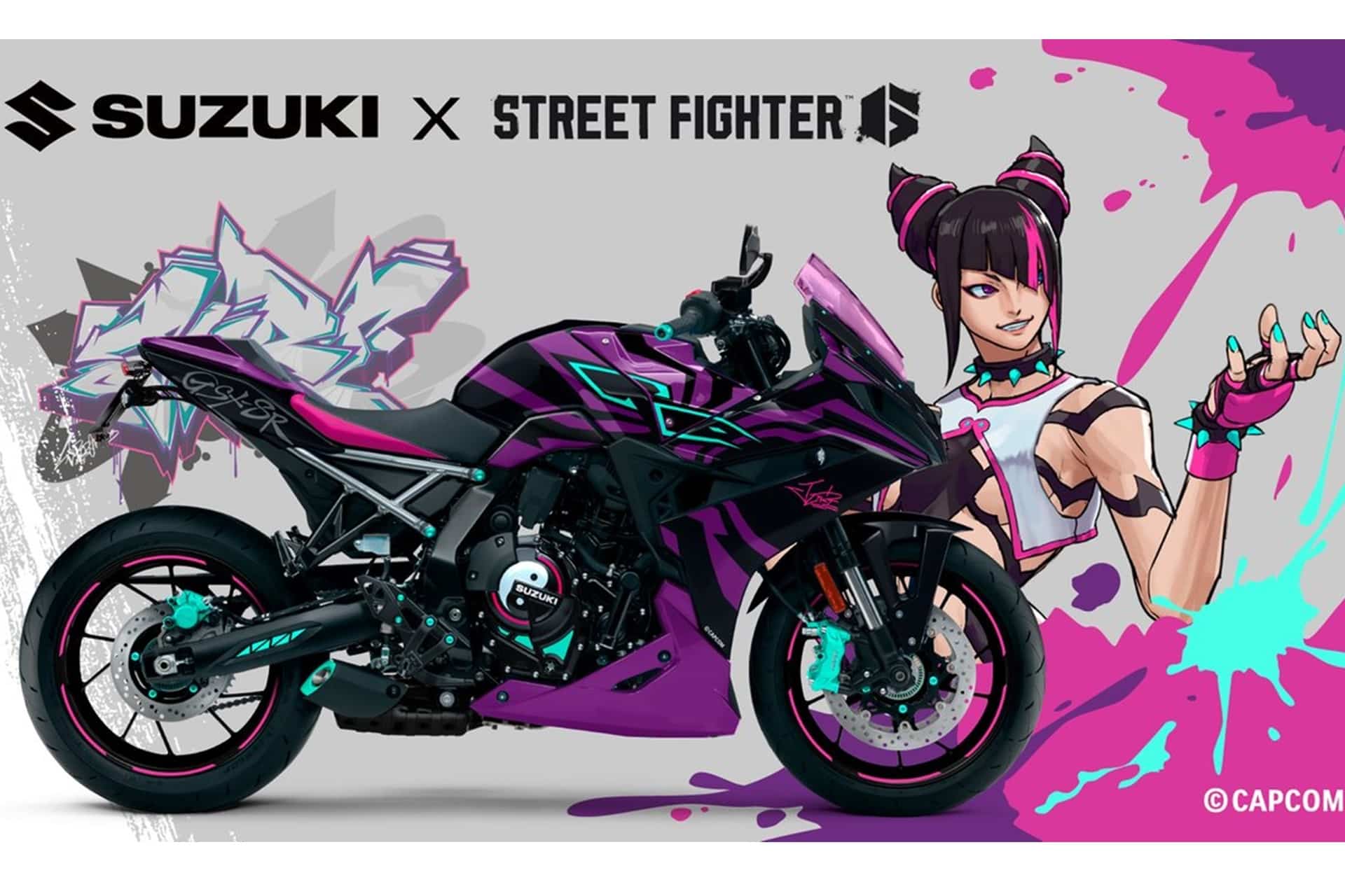 "GSX-8R Tuned by JURI": La Suzuki de videojuego en colaboración con Street Fighter 6