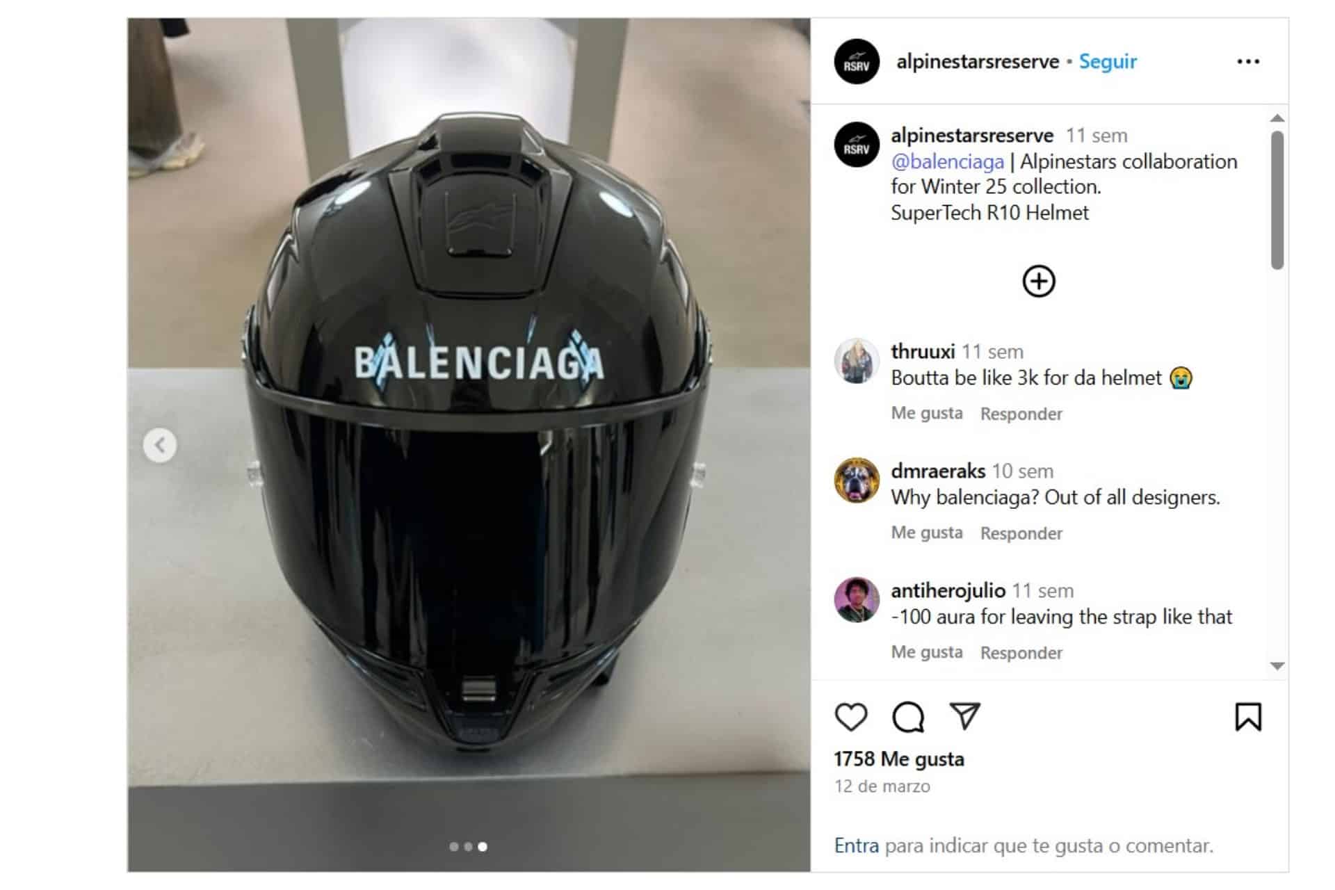 BALENCIAGA ALPINASTARS SUPTECH R10