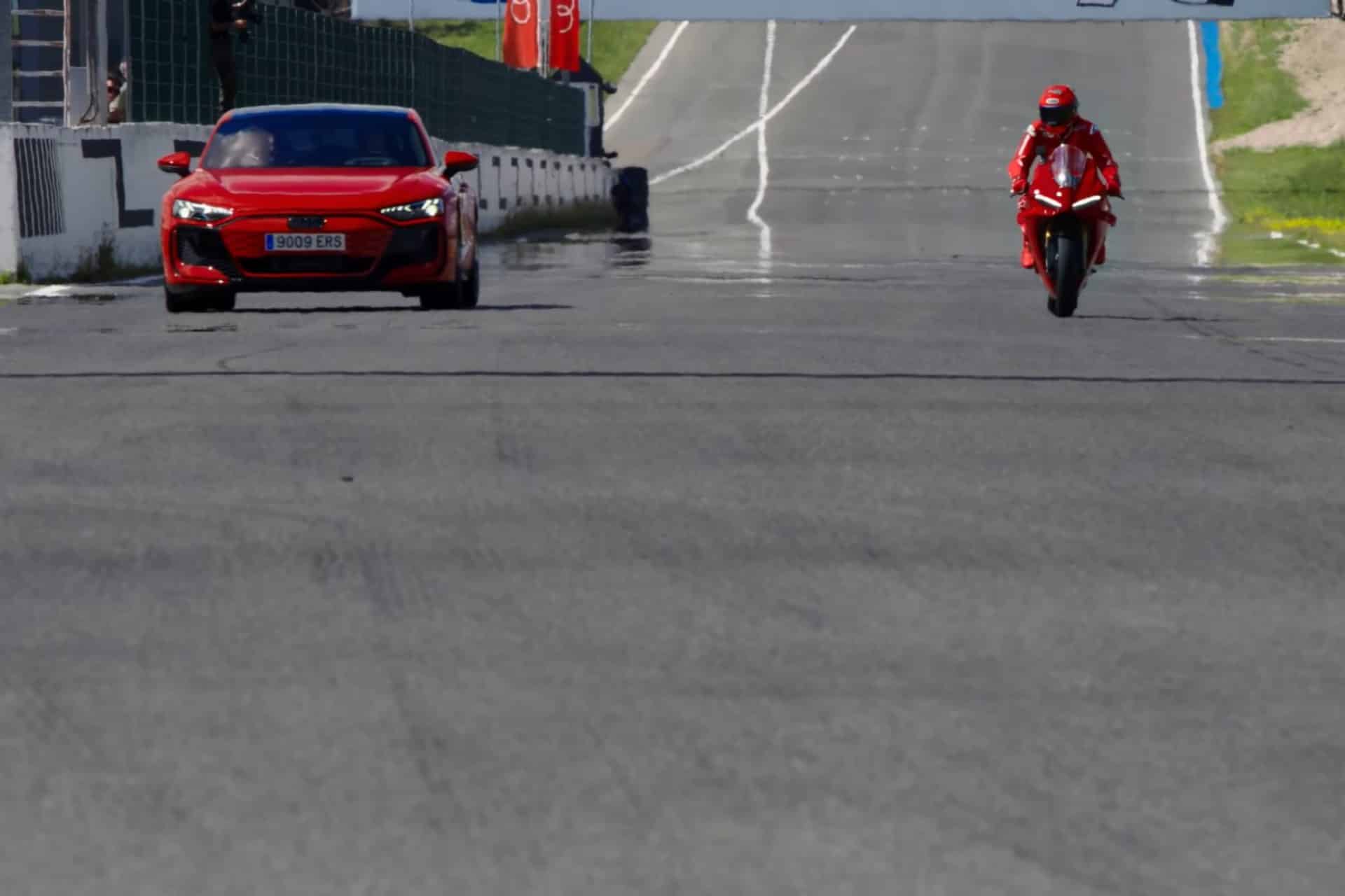 Marc and Alex Márquez Ducati Panigale V4 S and Audi RS E-Tron GT