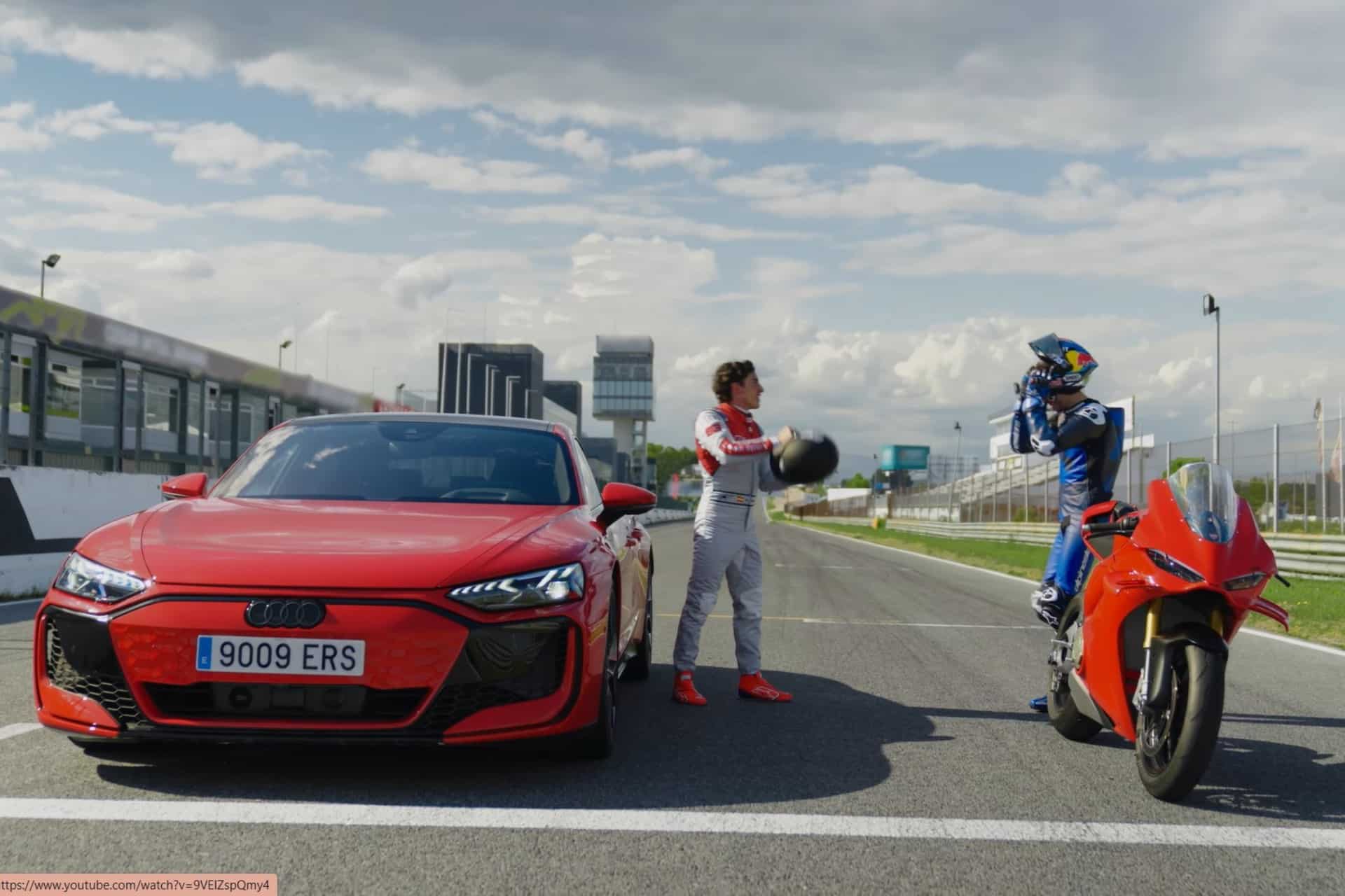 Marc and Alex Márquez Ducati Panigale V4 S and Audi RS E-Tron GT