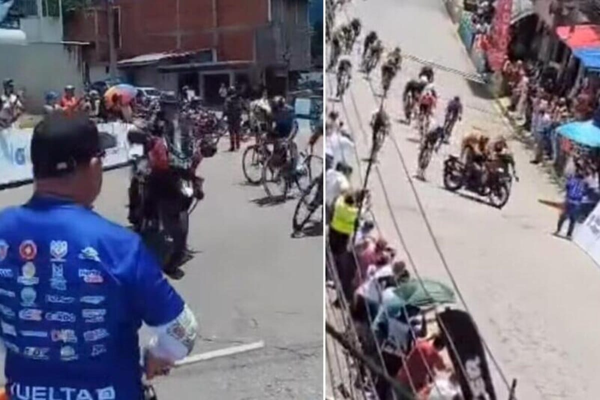 Grave accidente en la Vuelta a Venezuela 2025 fruto de la imprudencia de un policía motorizado