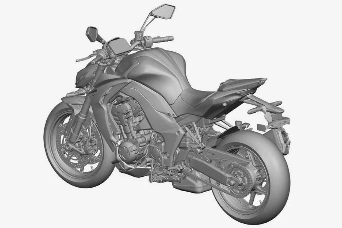 Z1100 2026: Kawasaki presents the final design of the model before the European Patent Registry