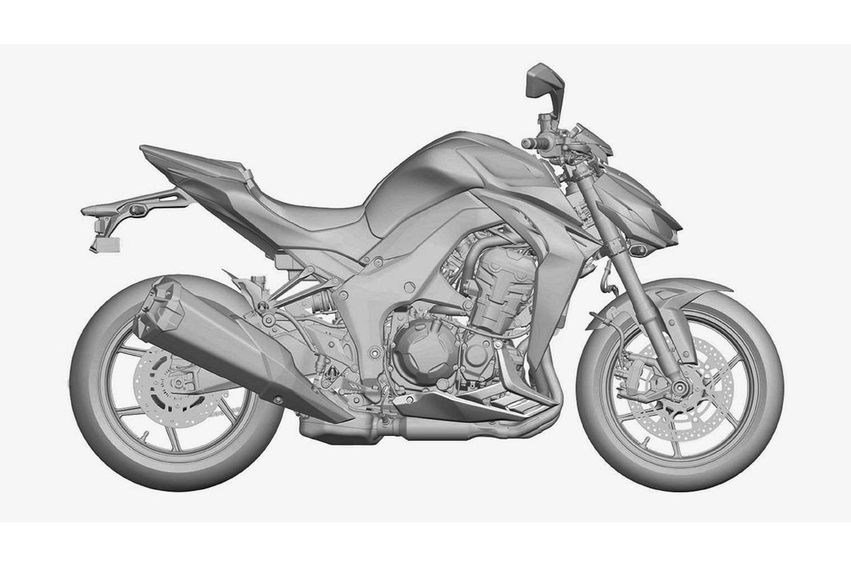 Z1100 2026: Kawasaki presents the final design of the model before the European Patent Registry