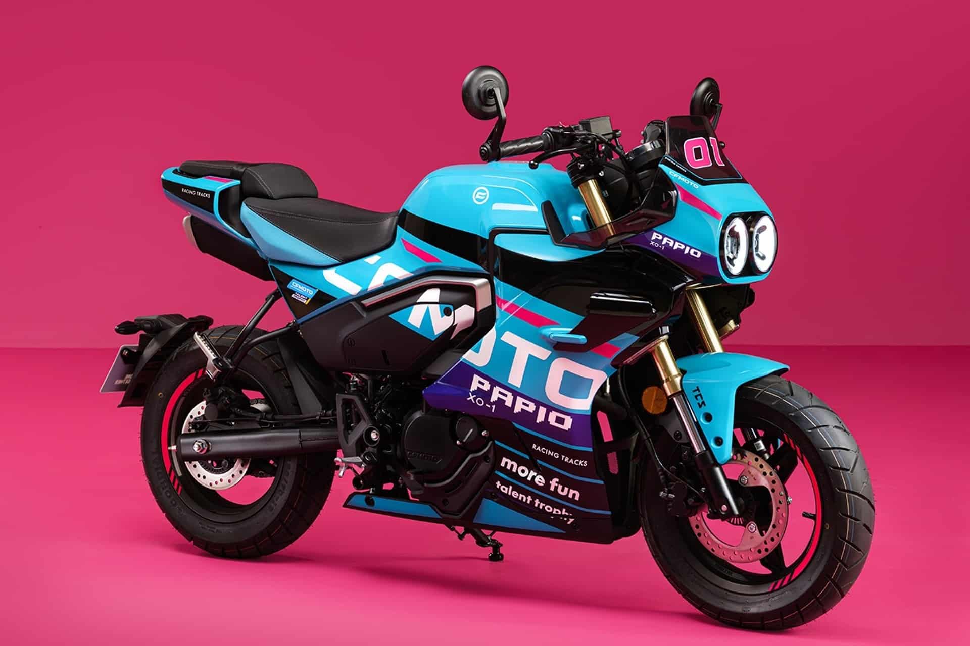 Nueva Papio XO-1 Racer: CFMoto “radicaliza” la imagen de su llamativa minimoto