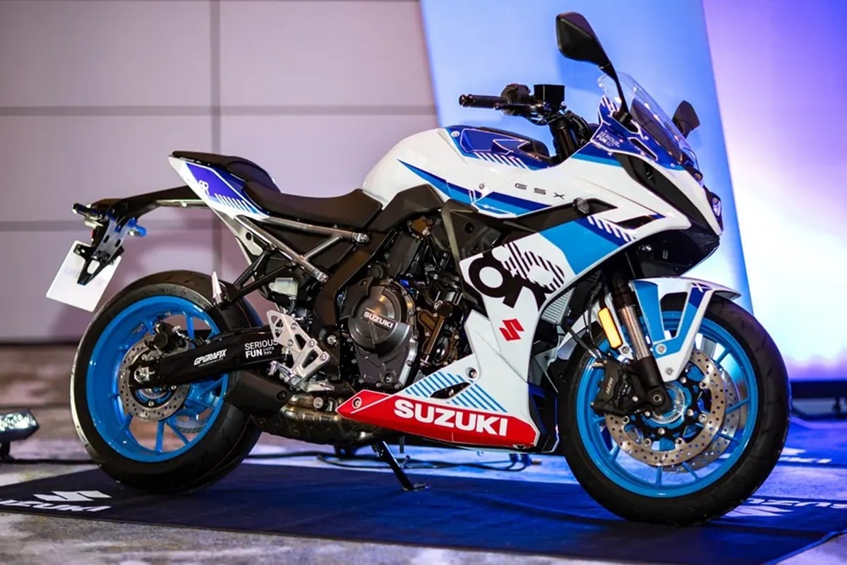 GP Grafix graphics kit: The Suzuki GSX-8R sporting a marked “retro-racing” look