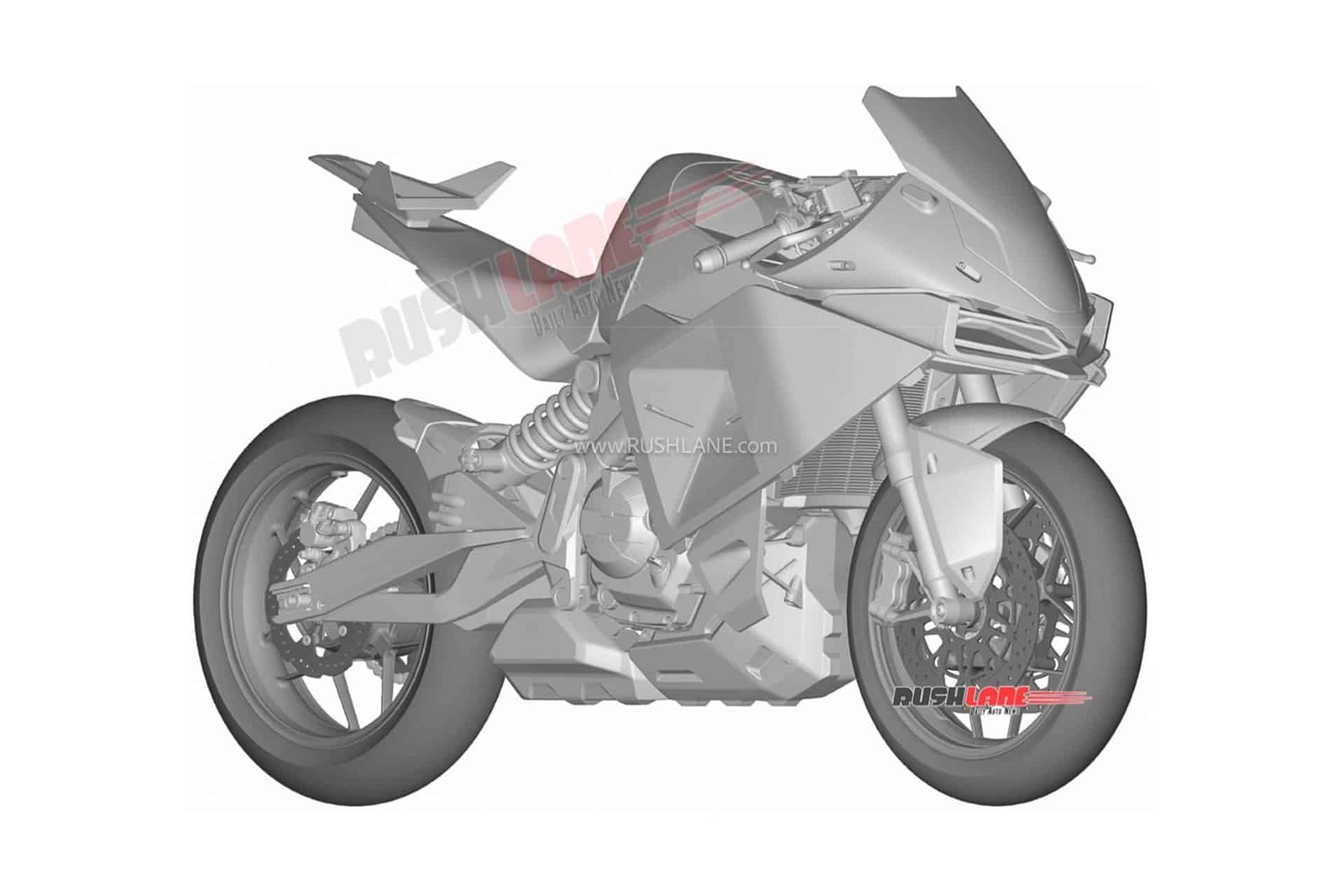 Images of the patent registration of the Tangent RR concept presented at EICMA 2025 are leaked