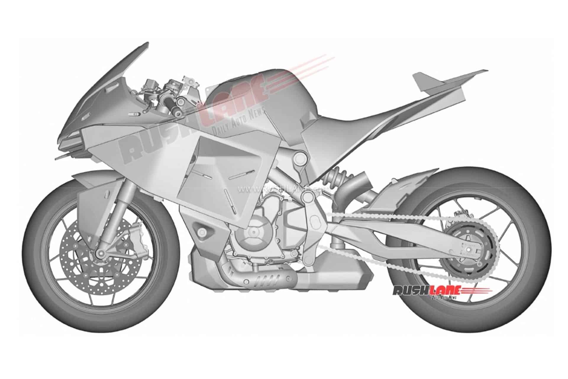 Images of the patent registration of the Tangent RR concept presented at EICMA 2025 are leaked