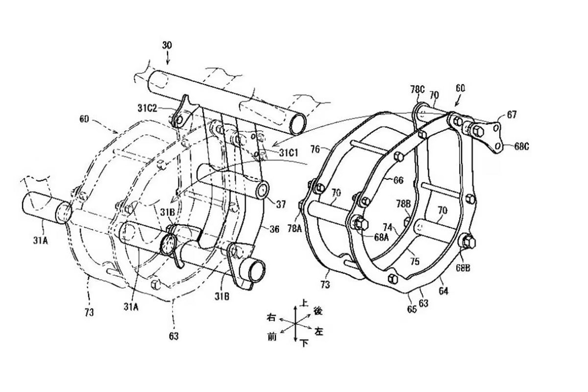 Kawasaki patents a modular chassis designed to house electric motors of different sizes