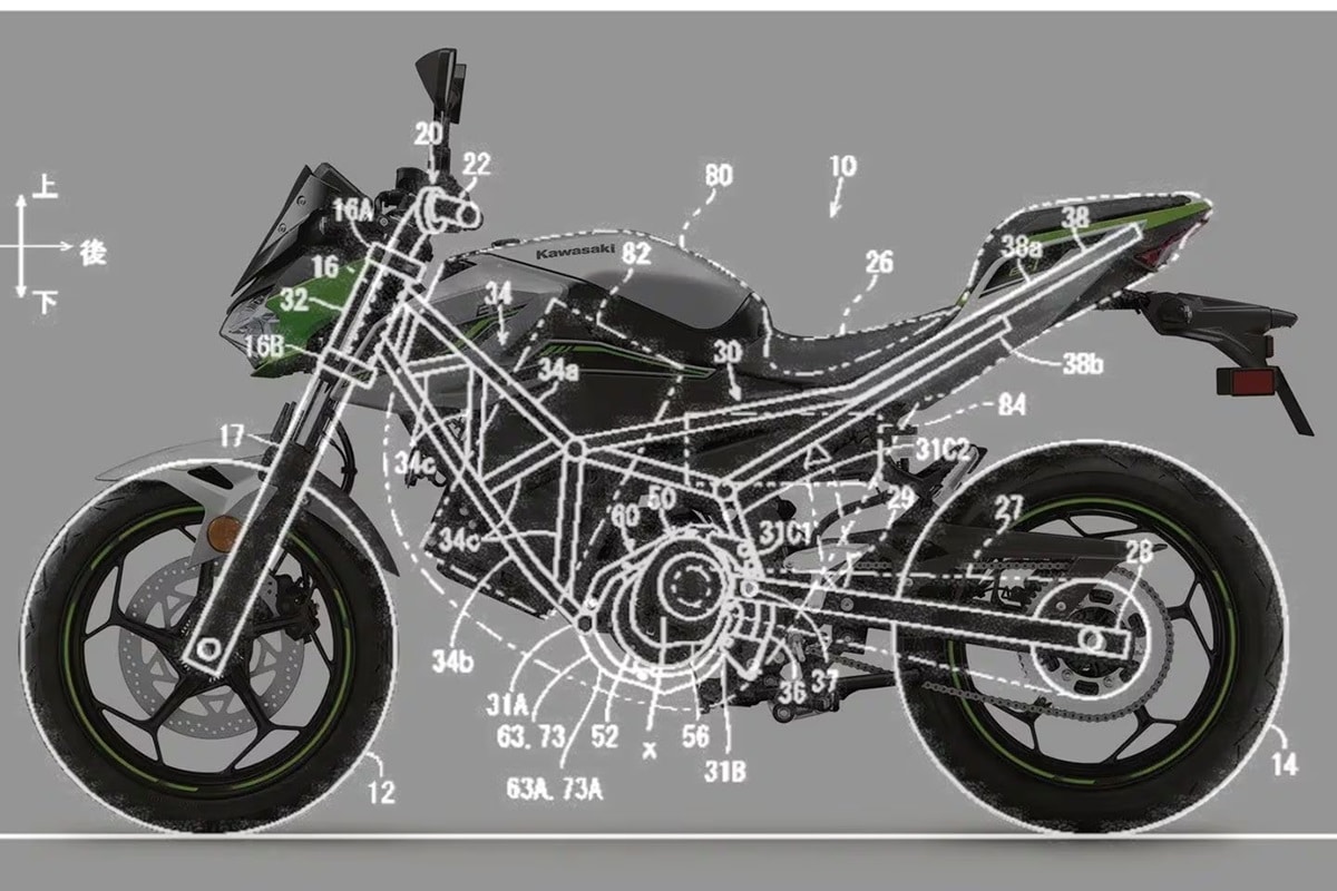 Kawasaki patenta un chasis modular destinado a alojar motores eléctricos de distintos tamaños