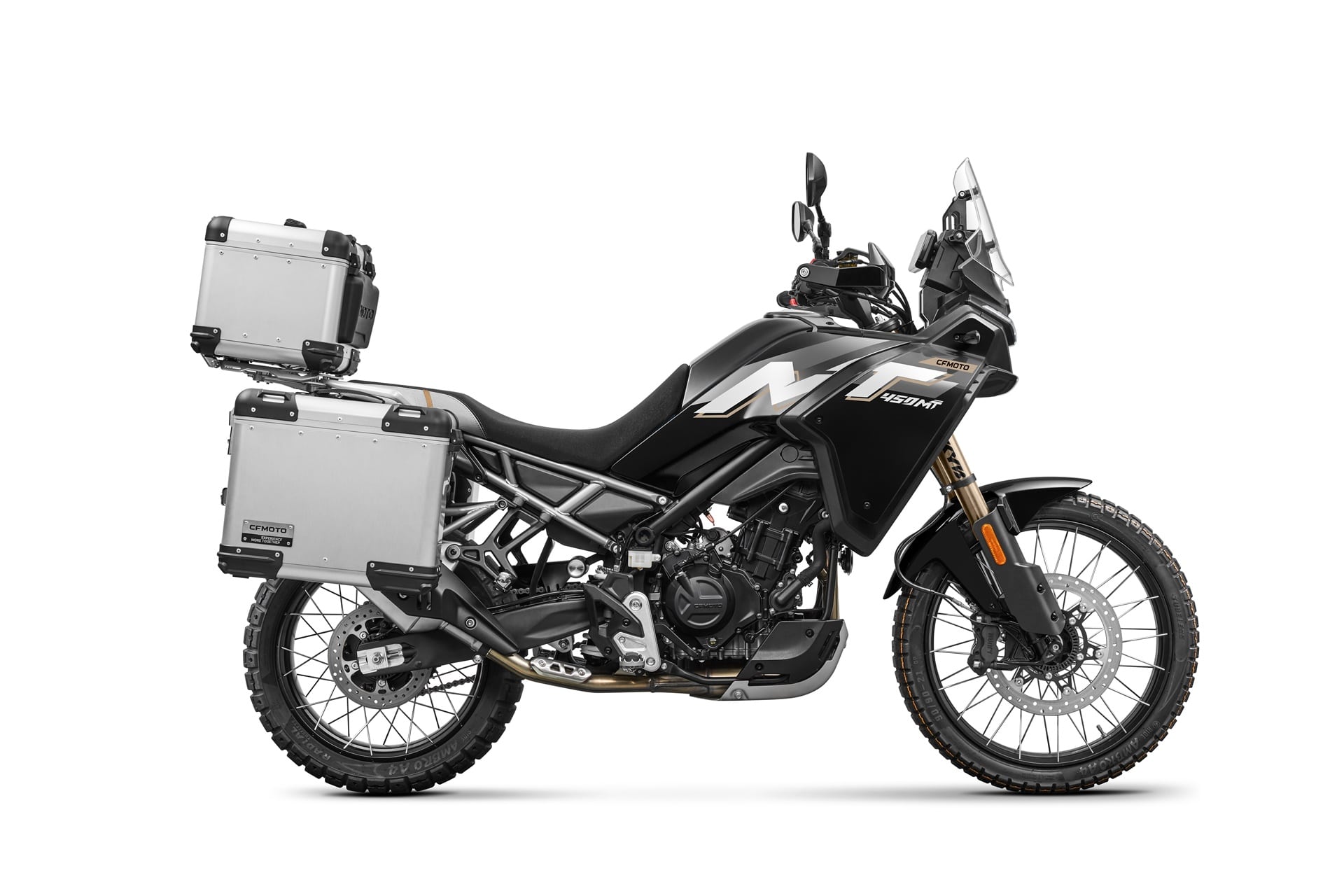 CFMoto raises the bar with the 2026 450MT: Now standard with Akrapovič exhaust and Rally Pack