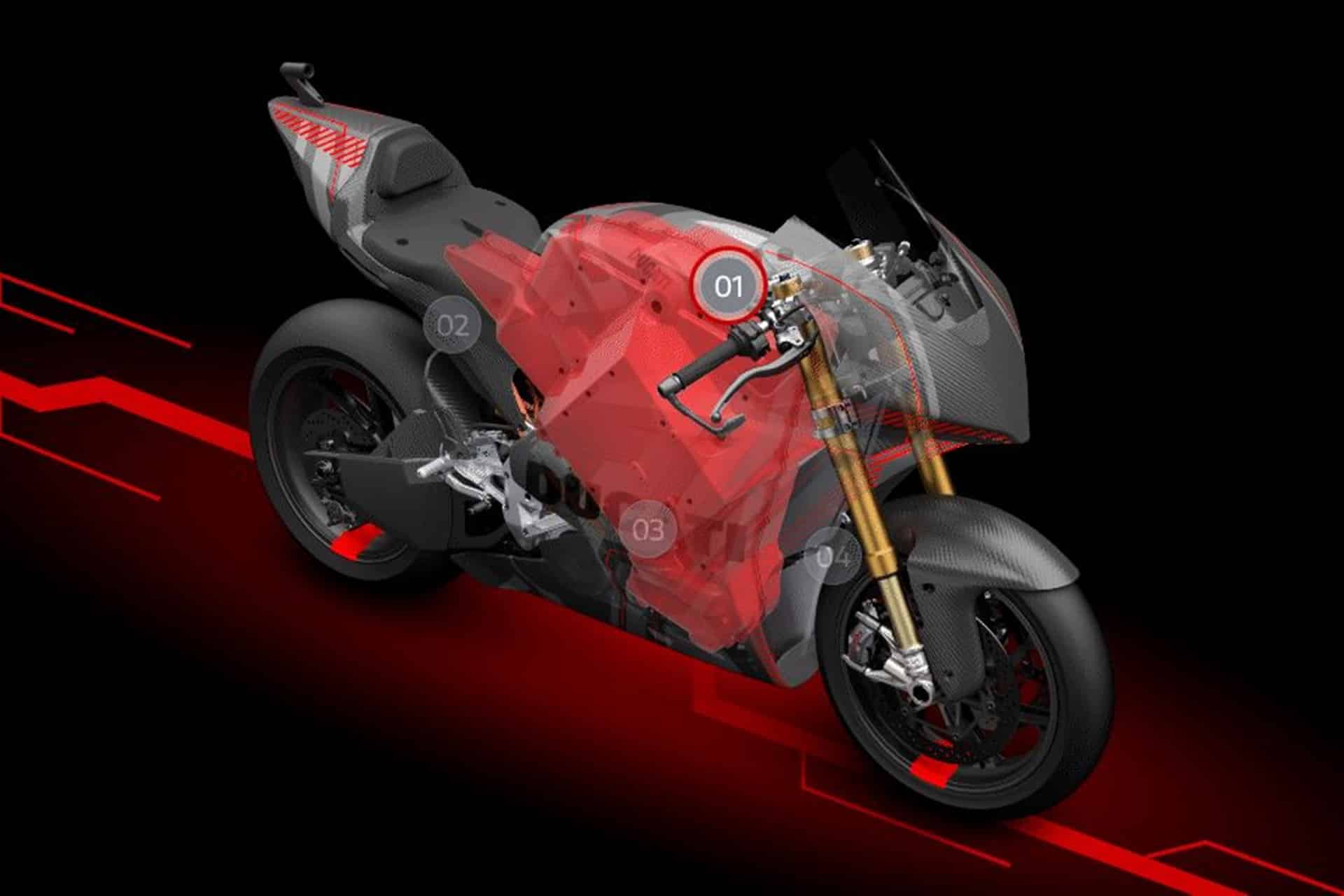 Ducati aplica su centenaria filosofía de diseño en la última patente presentada en torno a una moto eléctrica