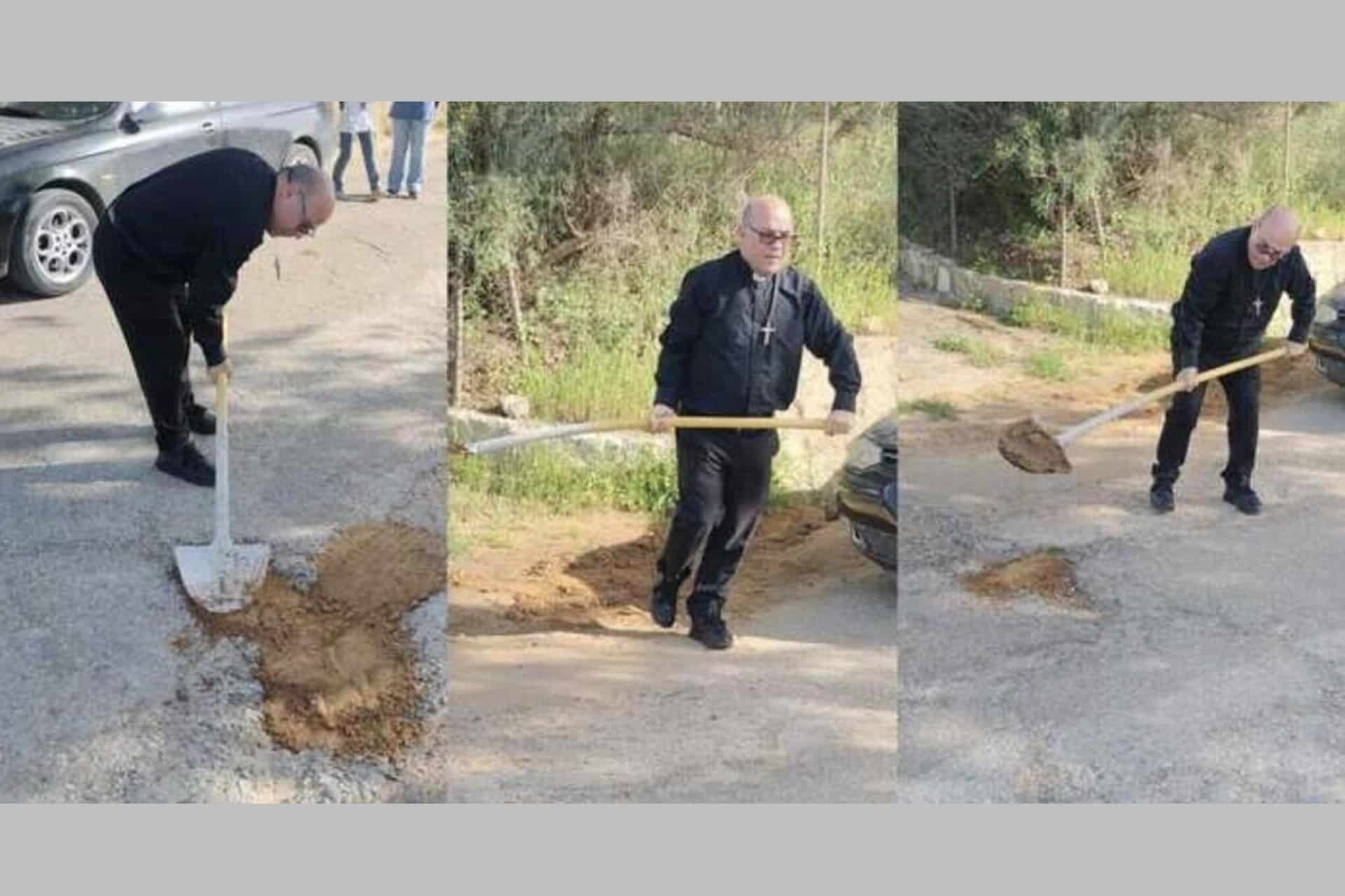 Carmelo Carvello, el párroco de un pueblo italiano, lejos de esperar un milagro, repara el asfalto de las calles de su localidad