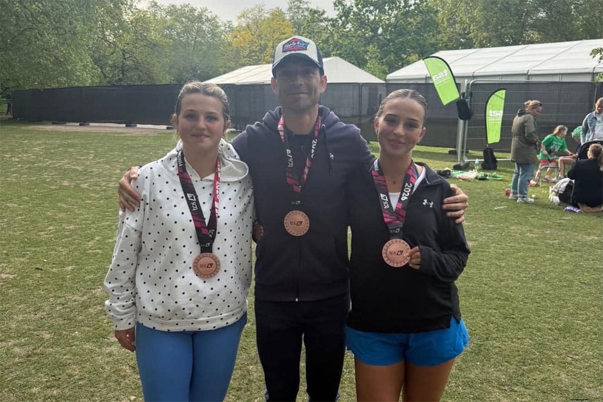 Two of Sylvain's daughters also ran the marathon