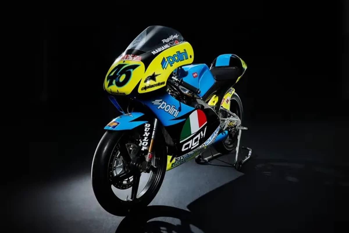 The Aprilia RS125R with which Valentino Rossi debuted in the World Championship is on sale