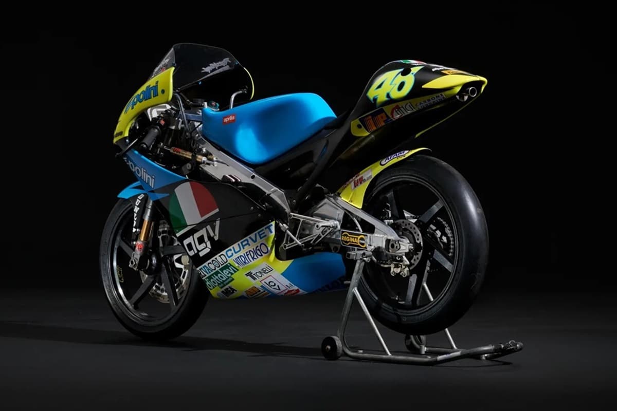 The Aprilia RS125R with which Valentino Rossi debuted in the World Championship is on sale