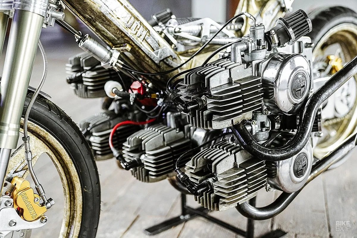 Puch Maxi S 2T with five cylinders and 350 cc: this is how a moped is prepared in Germany