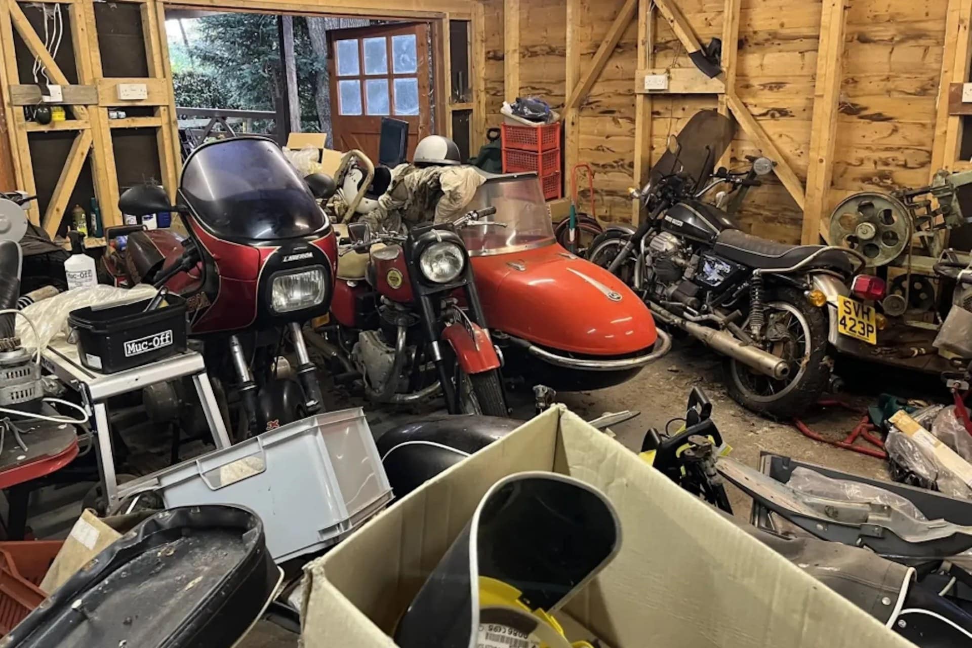 Garage and motorcycles