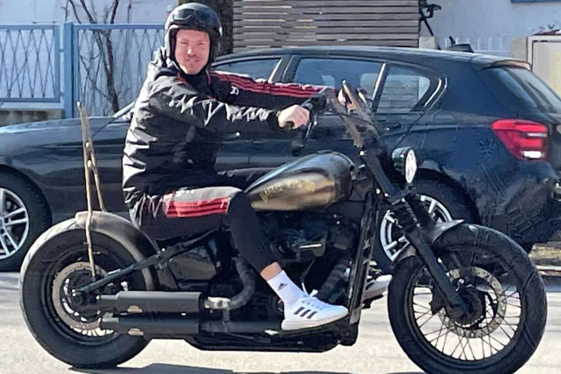 soccer footballers and motorcycles