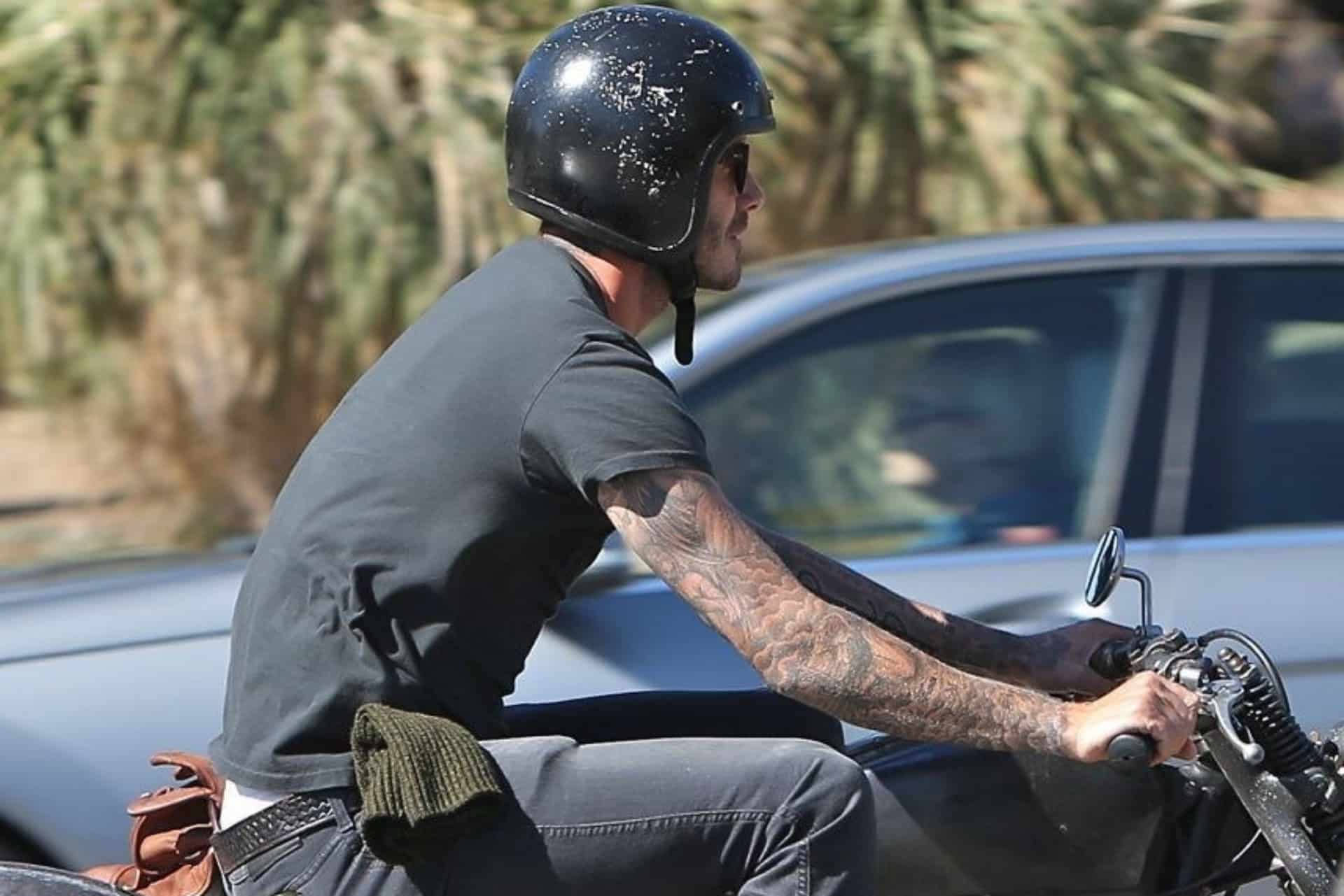 soccer footballers and motorcycles
