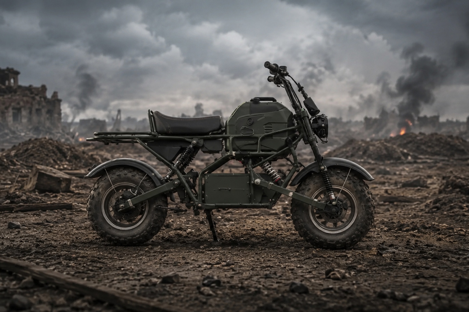 Ucrania mete en combate la MUL.E, la primera moto eléctrica 2×2 del mundo que puede pisar una mina sin detonarla