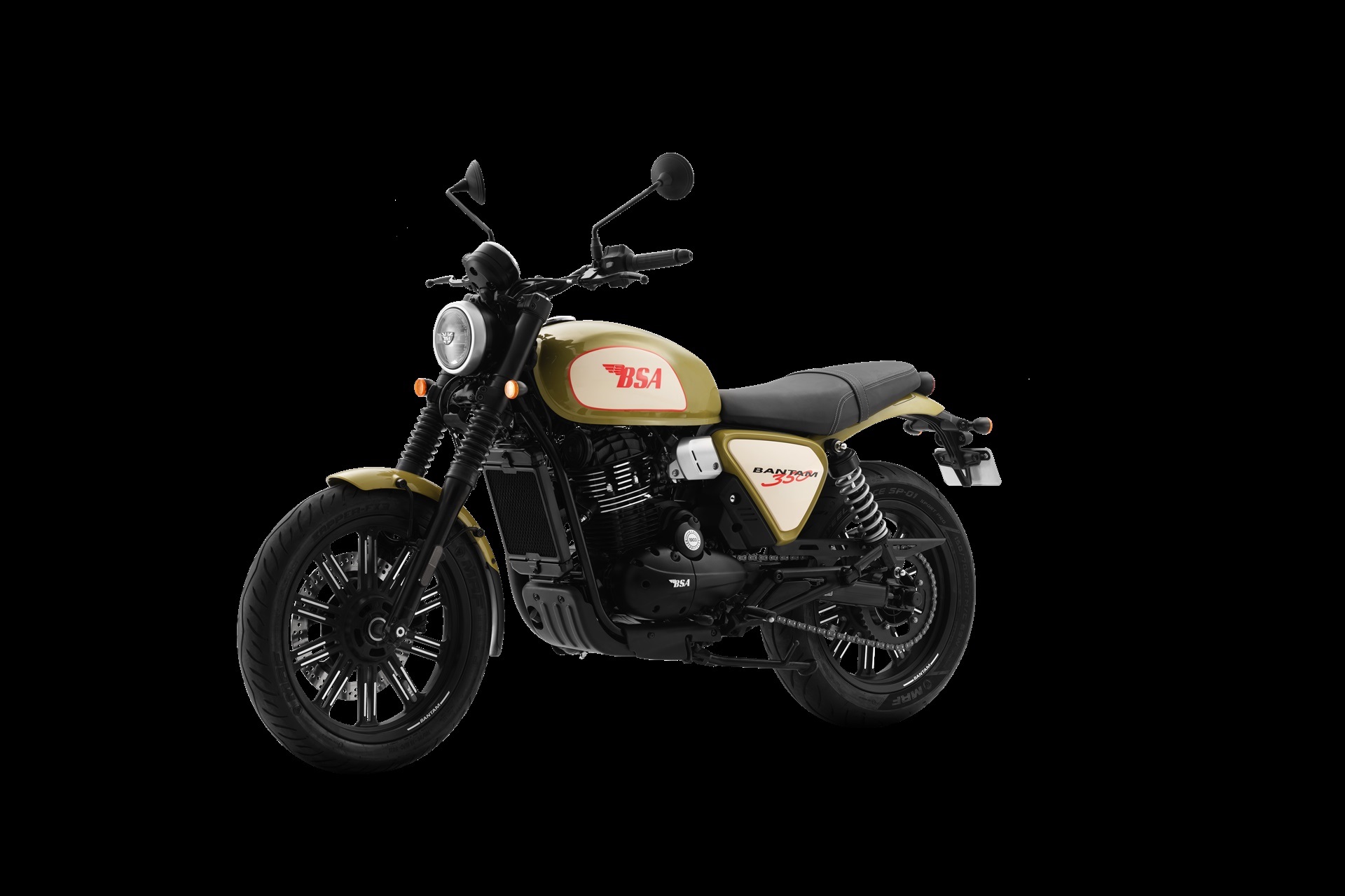 The Bantam 350 is dressed in a legendary decoration from the British firm