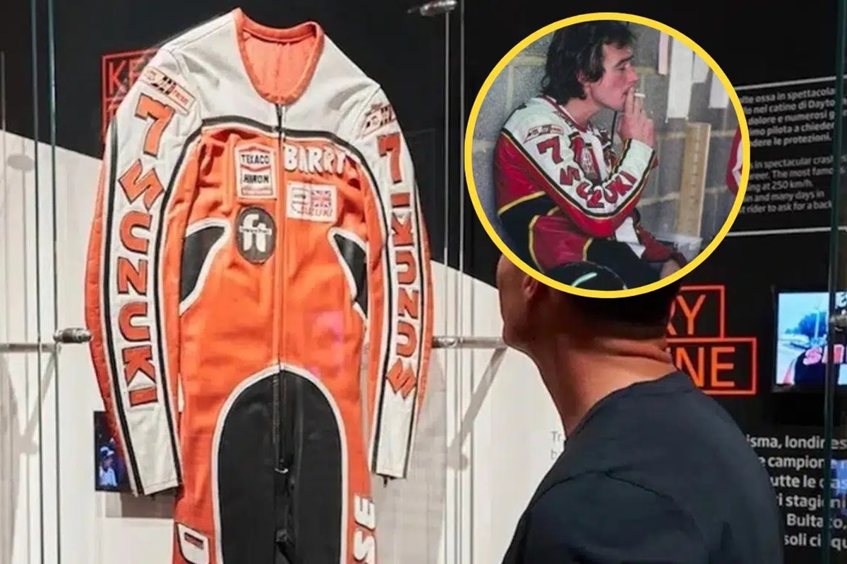 This Barry Sheene replica jumpsuit, created by Dainese, has a new owner
