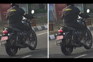 The future Bonneville 400 is once again seen among Indian traffic