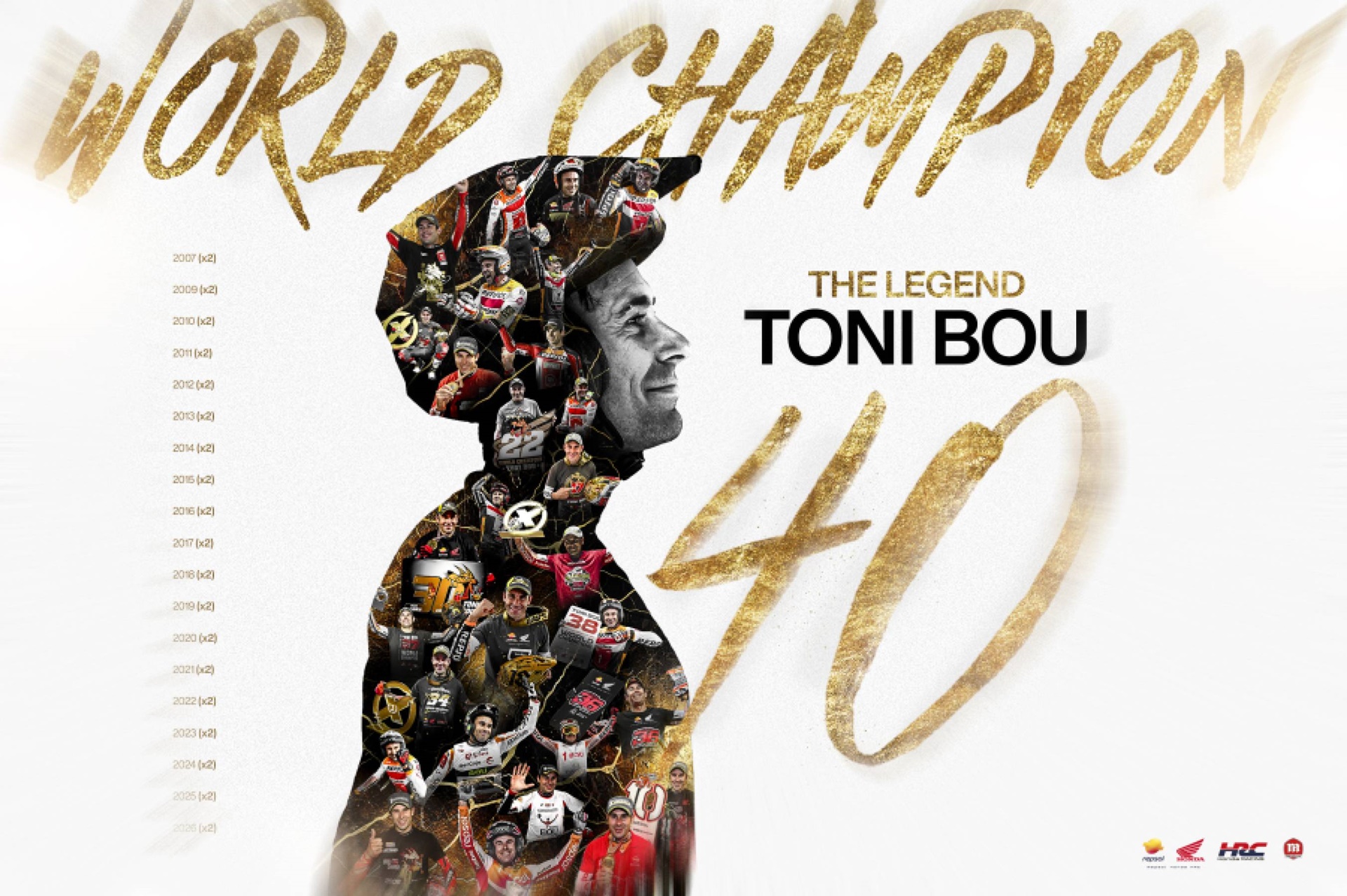 Toni Bou marca un hito histórico en el deporte: alcanza los 40 títulos mundiales