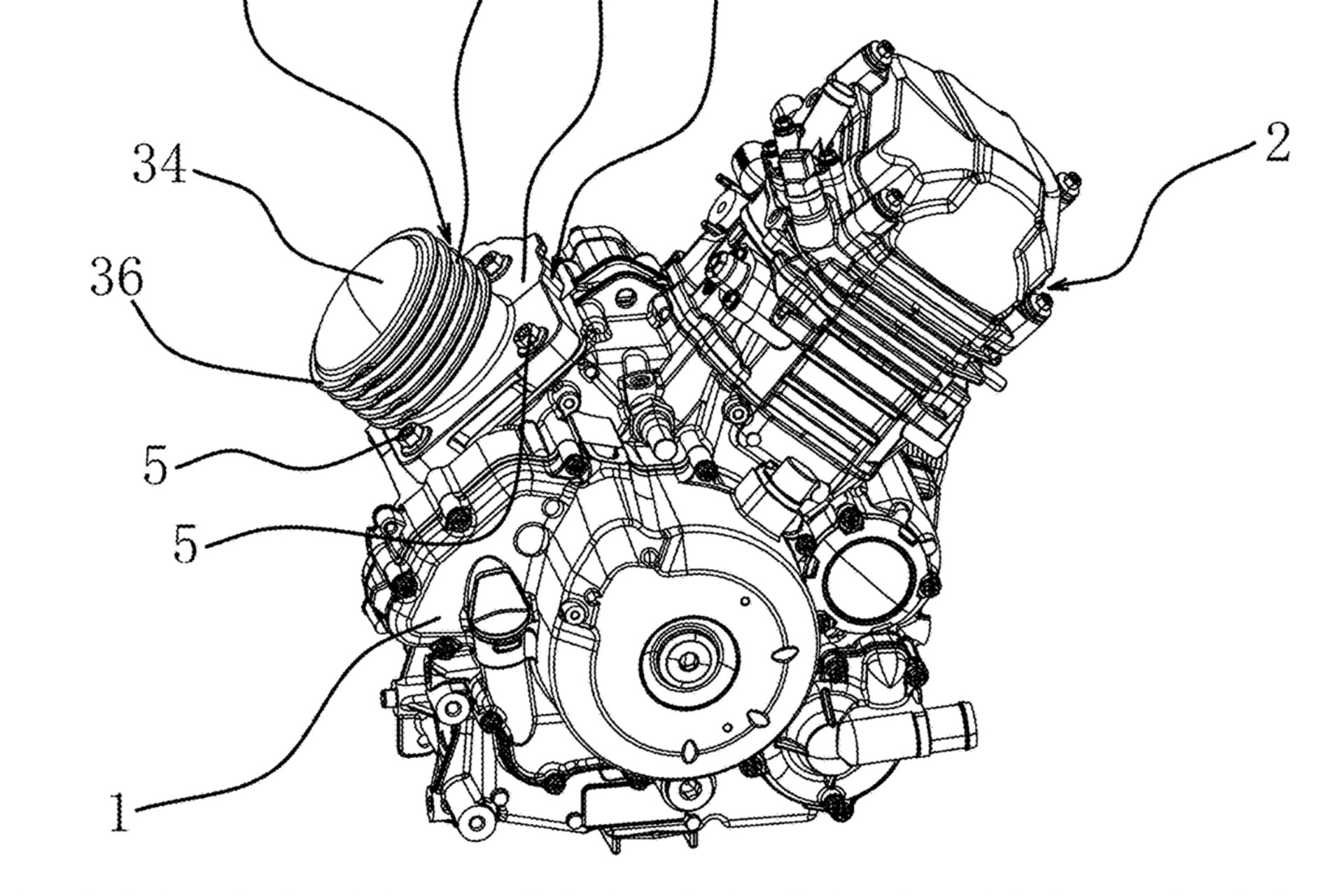 QJ Patent V-Twin Engine
