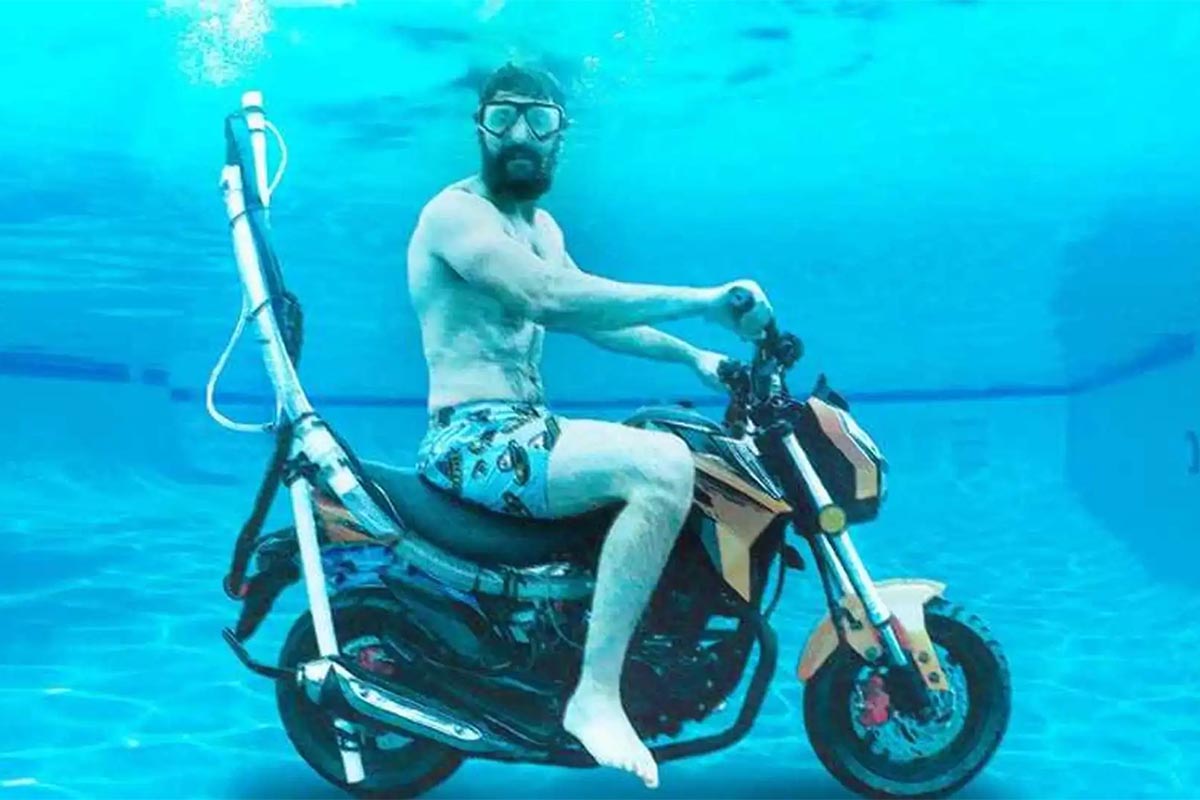 Another, more bizarre option is to put a snorkel on the motorcycle.