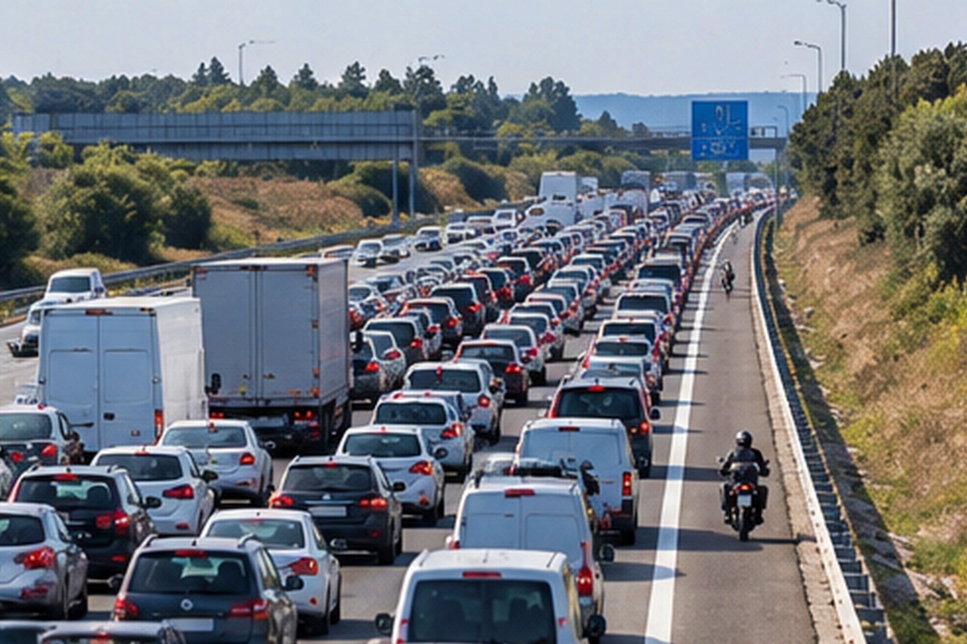 Motorcycles on the shoulder in traffic jams BOE DGT 2026