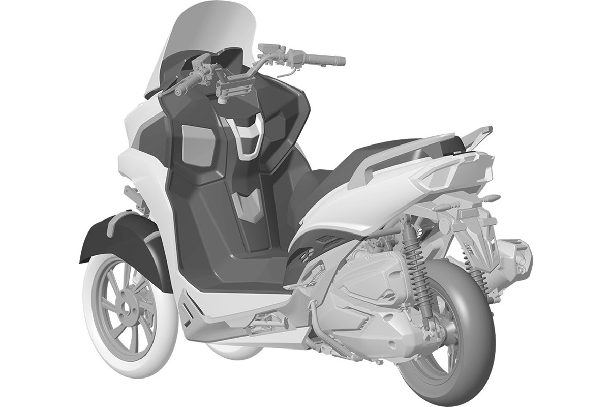 KYMCO prepares a new 3-wheeled scooter with a compact appearance and a specific front axle design