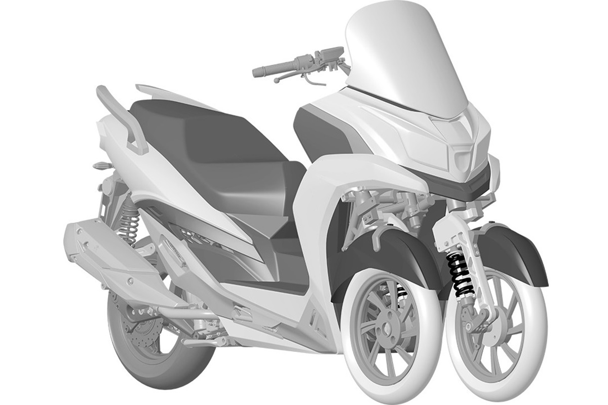 KYMCO prepares a new 3-wheeled scooter with a compact appearance and a specific front axle design