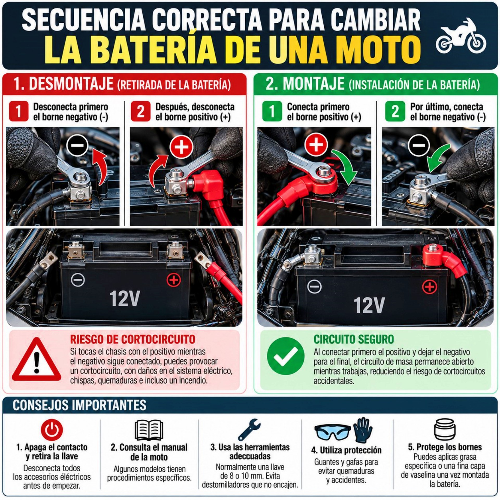 How to change motorcycle battery